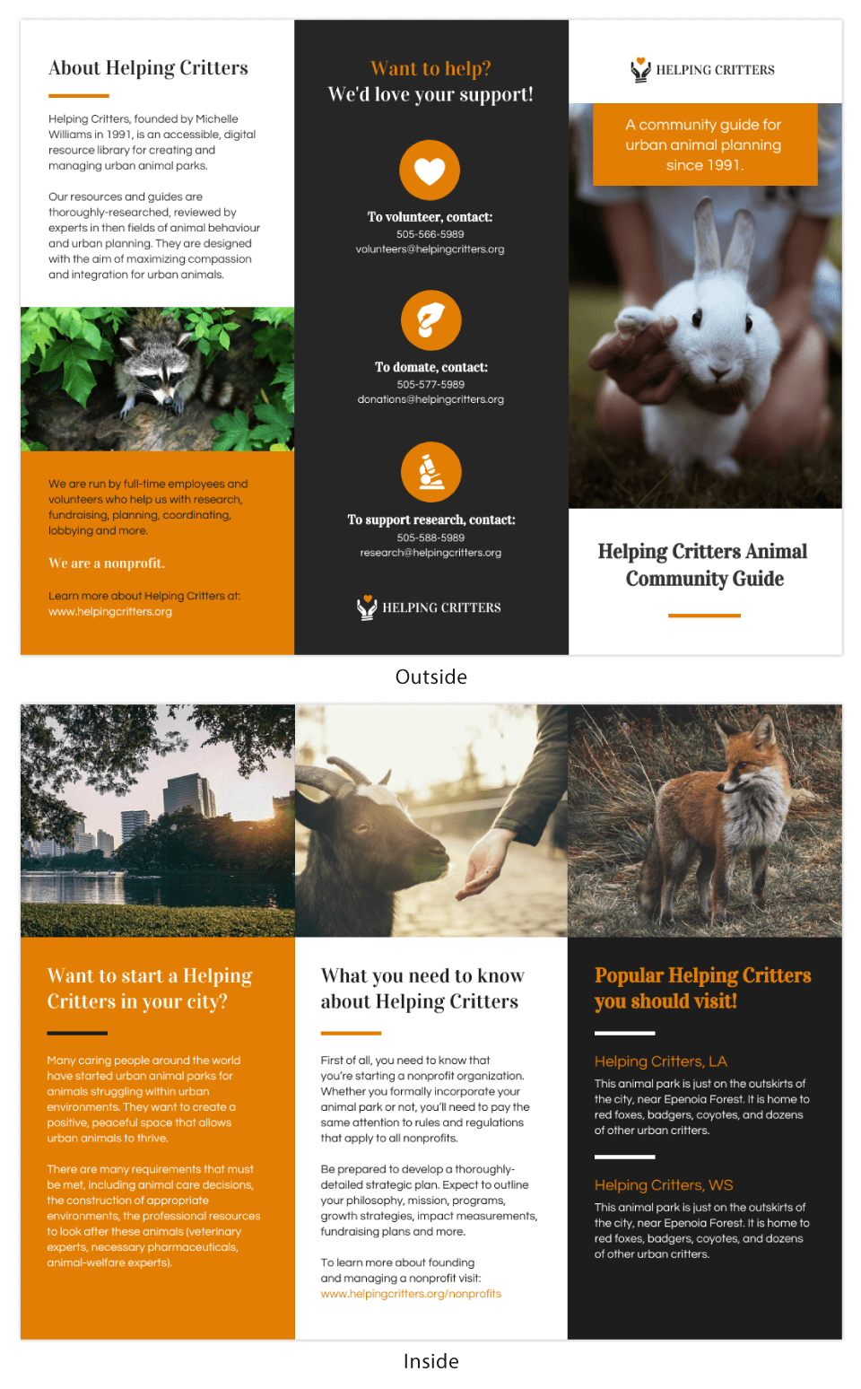 Nonprofit Animal Community Tri Fold Brochure Template Animal Community Nonprofit Tri Fold Brochure Template