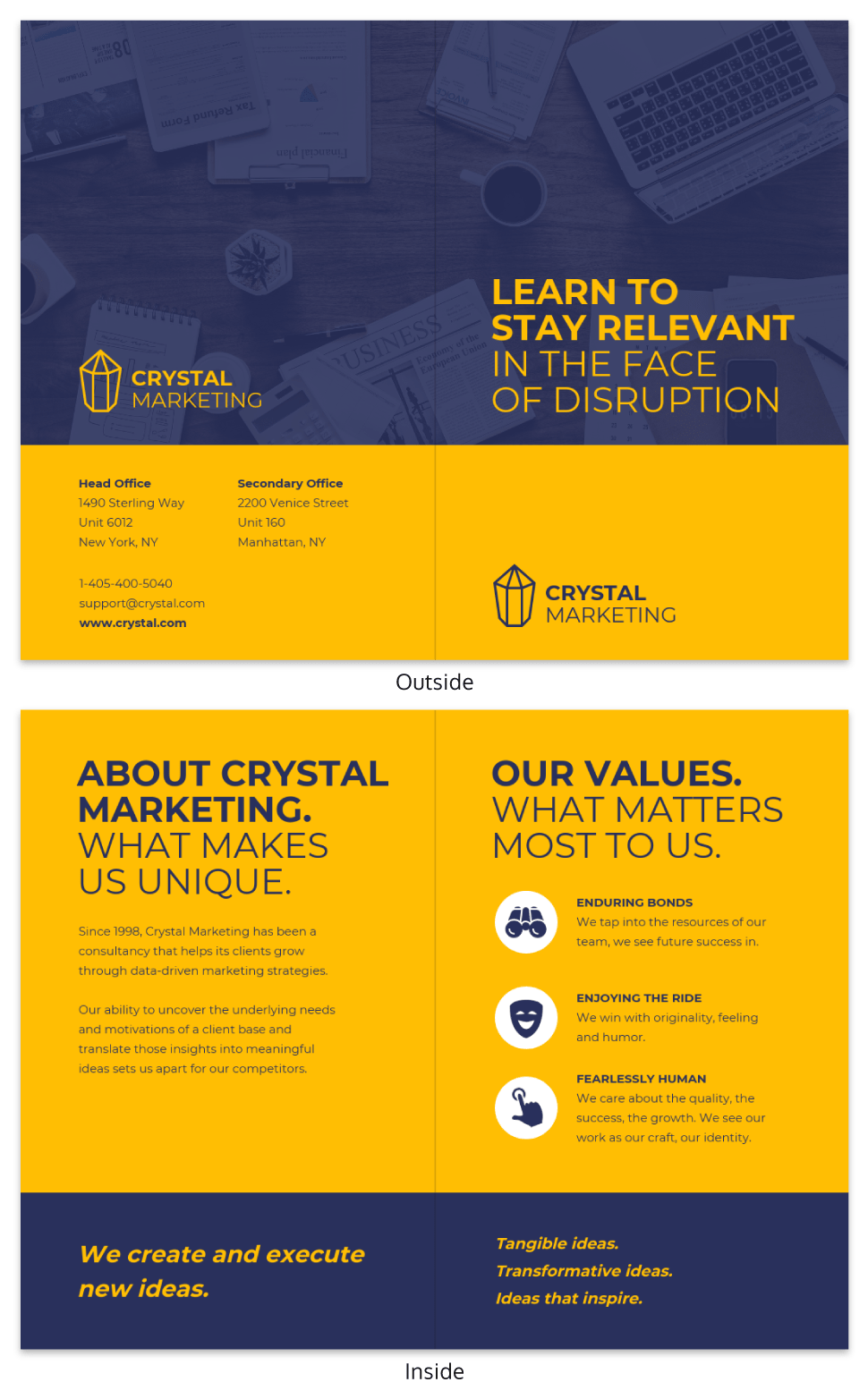 Modern Marketing Consultant Bi Fold Brochure Template Marketing Consultant Bi Fold Brochure Template