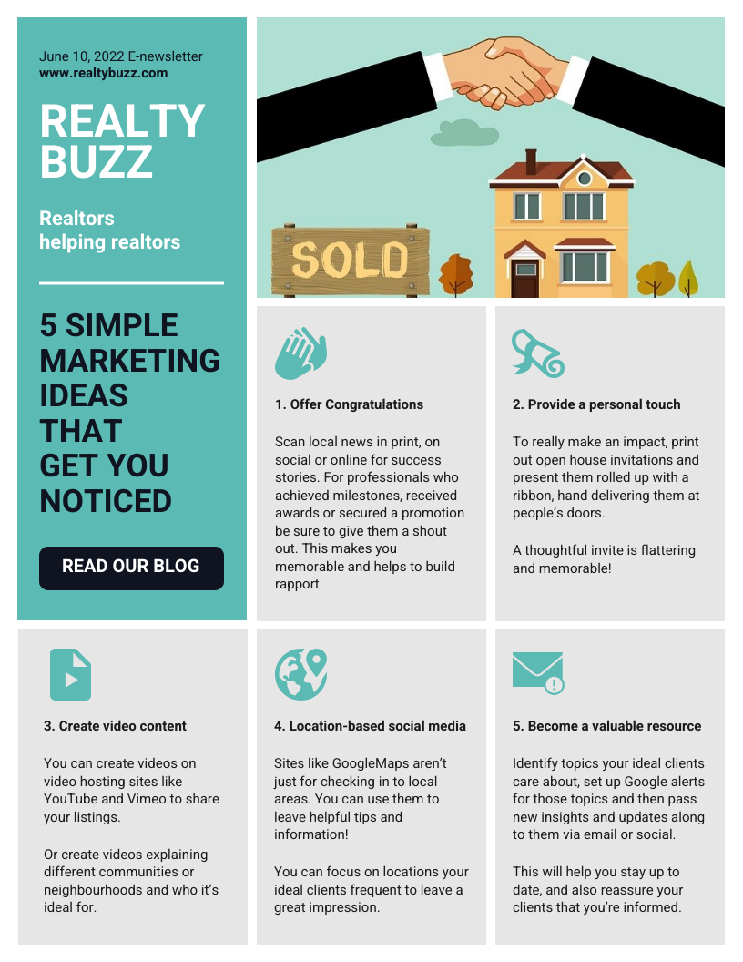 Real Estate Marketing Ideas Email Newsletter Template Real Estate Marketing Tips Email Newsletter Template