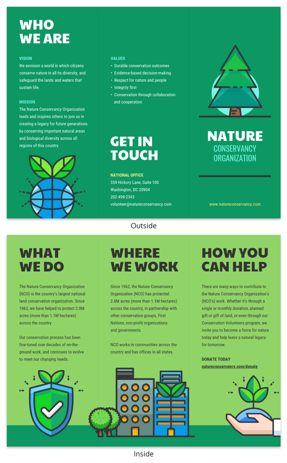 Nature Conservancy Tri Fold Brochure Template Nature Tri Fold Brochure Template