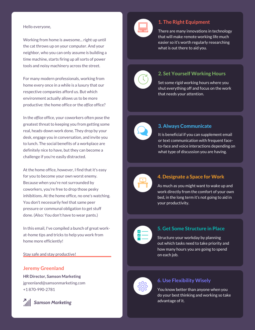 Remote Work Newsletter Template Remote Working Guide Newsletter Template