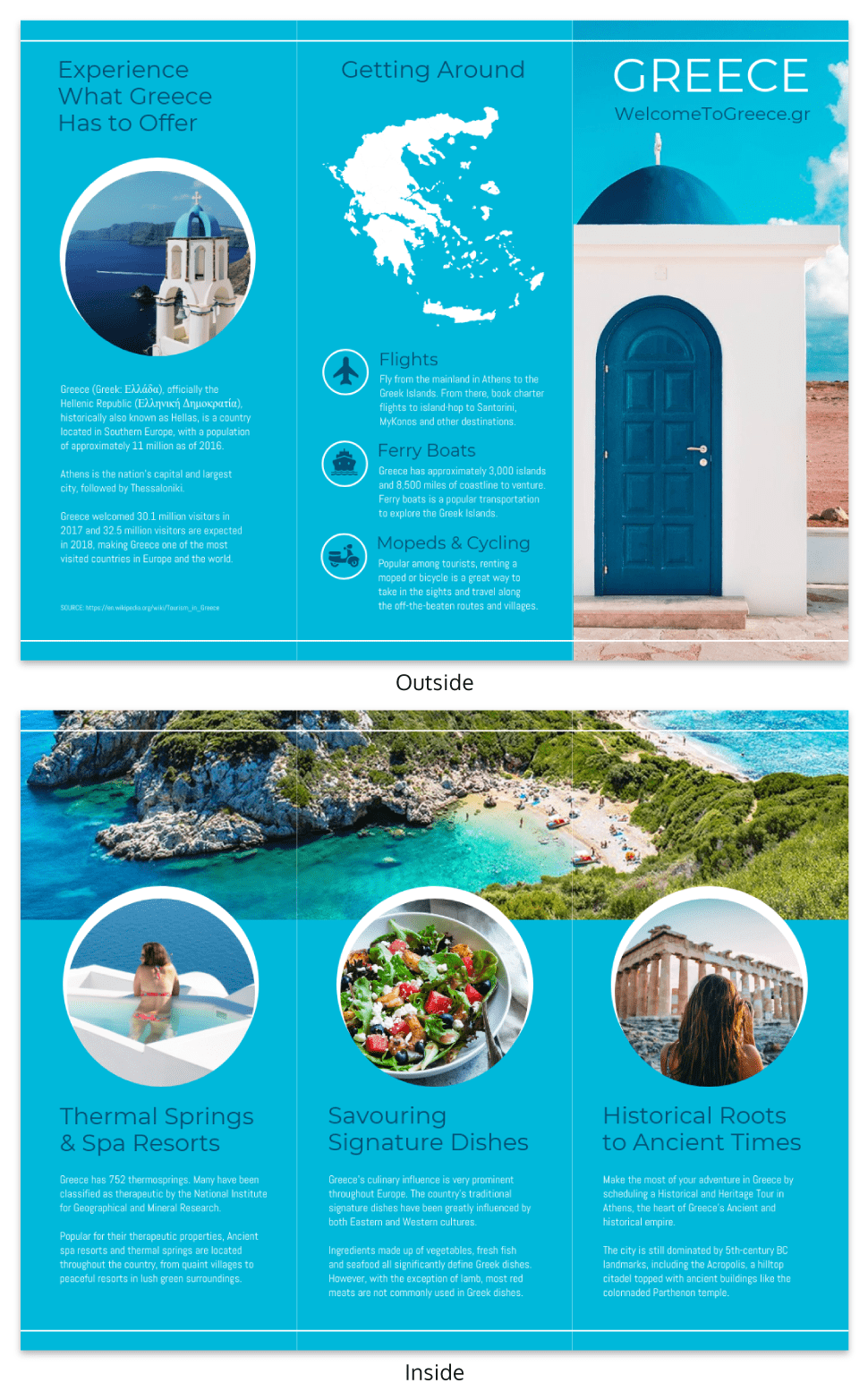 Greece Travel Tri Fold Brochure Template World Travel Tri Fold Brochure Template