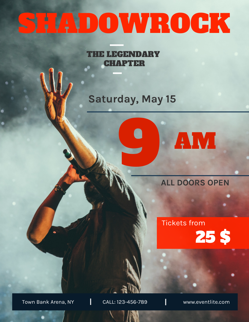 Red Rock Music Concert Poster