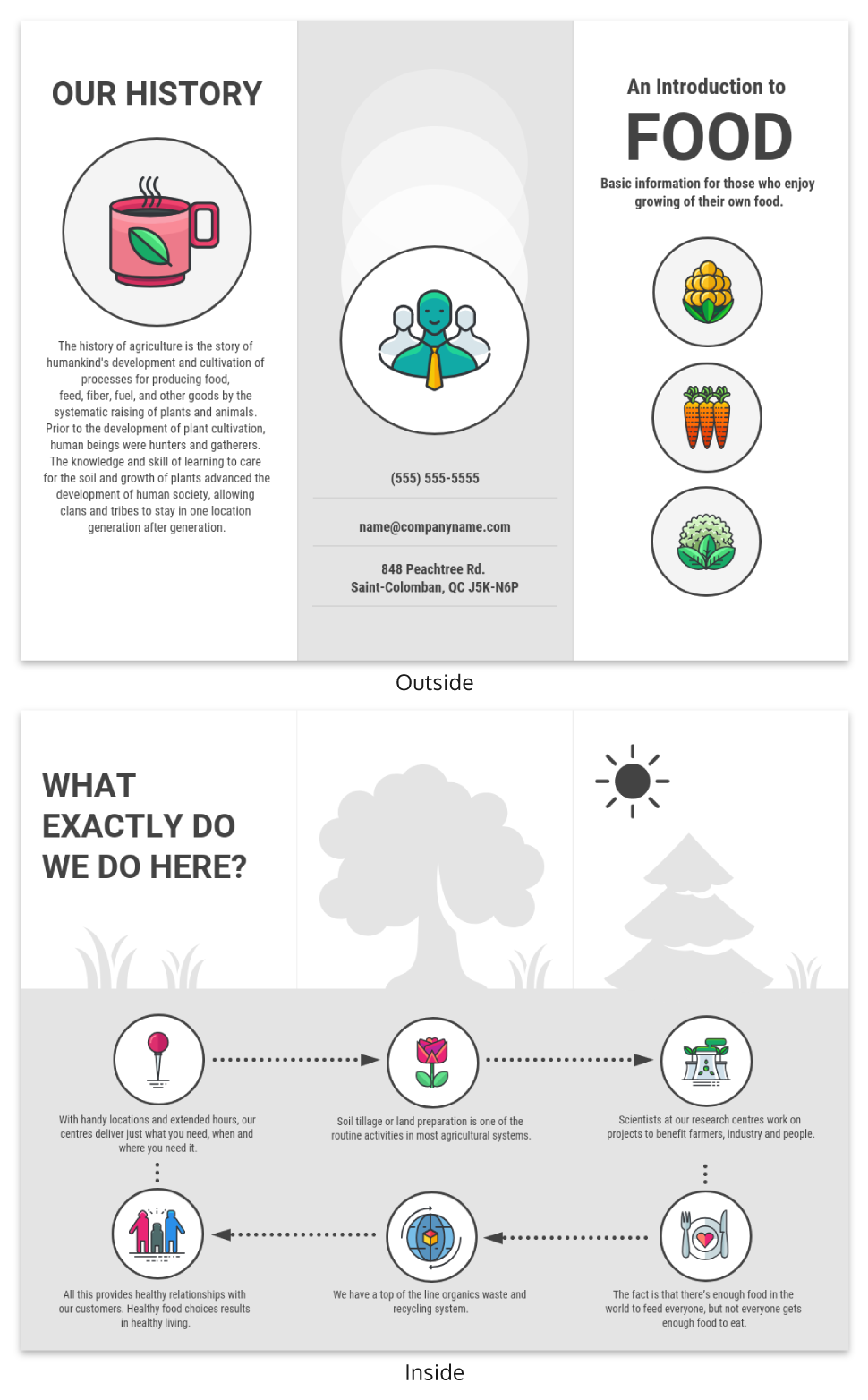 Farm Fresh Food Tri Fold Brochure Template Food Tri Fold Brochure Template
