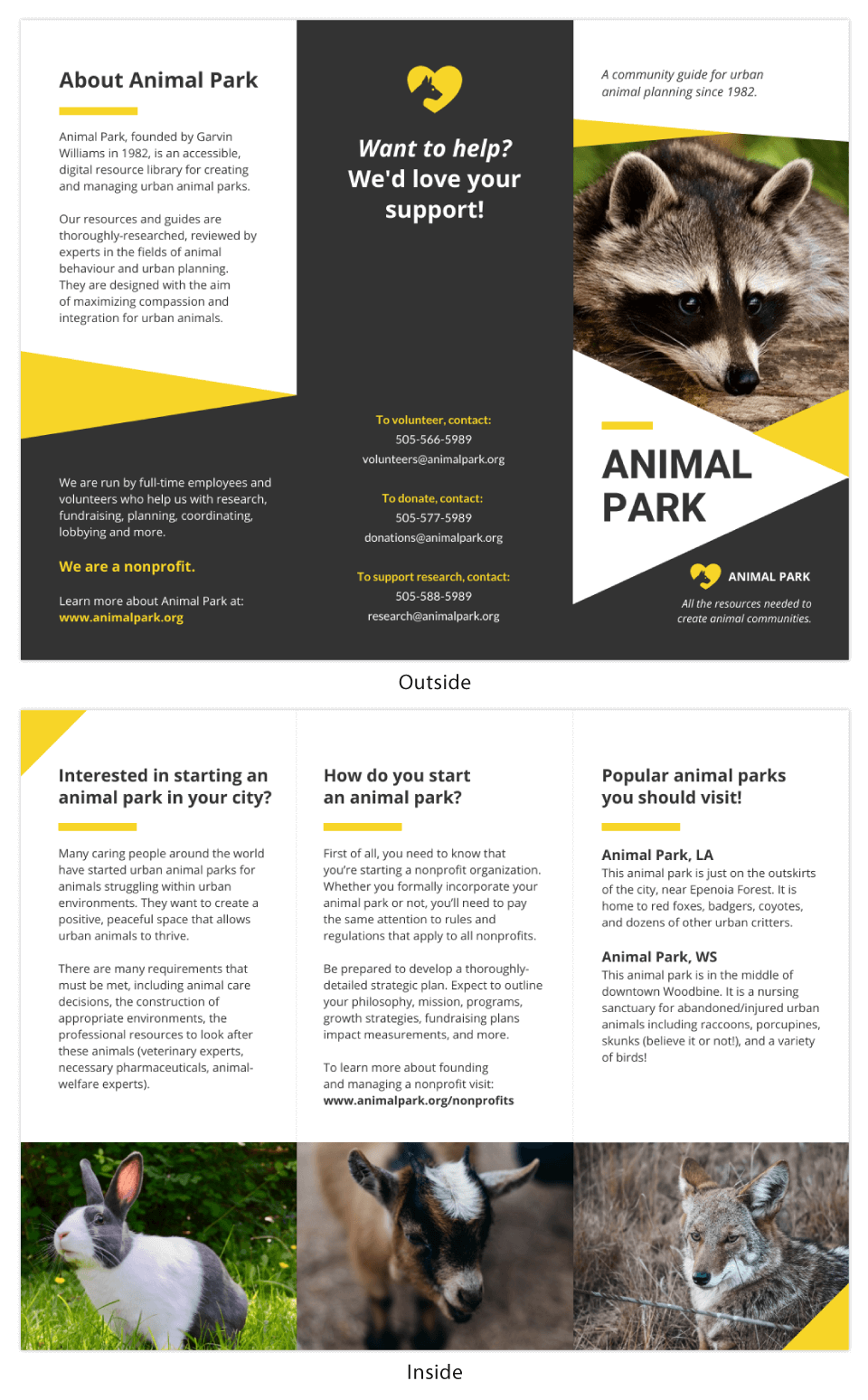 Mine Shaft Community Nonprofit Tri Fold Brochure Template Dark Community Nonprofit Tri Fold Brochure Template